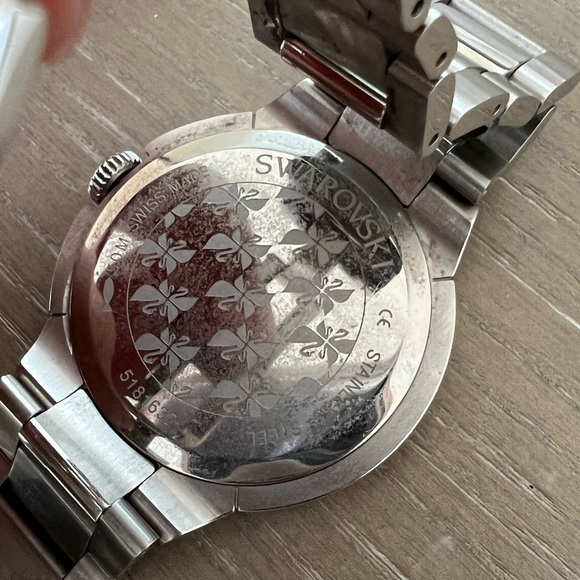 Silver Swarovski watch with crystals mint condition womens - Picture 7 of 8